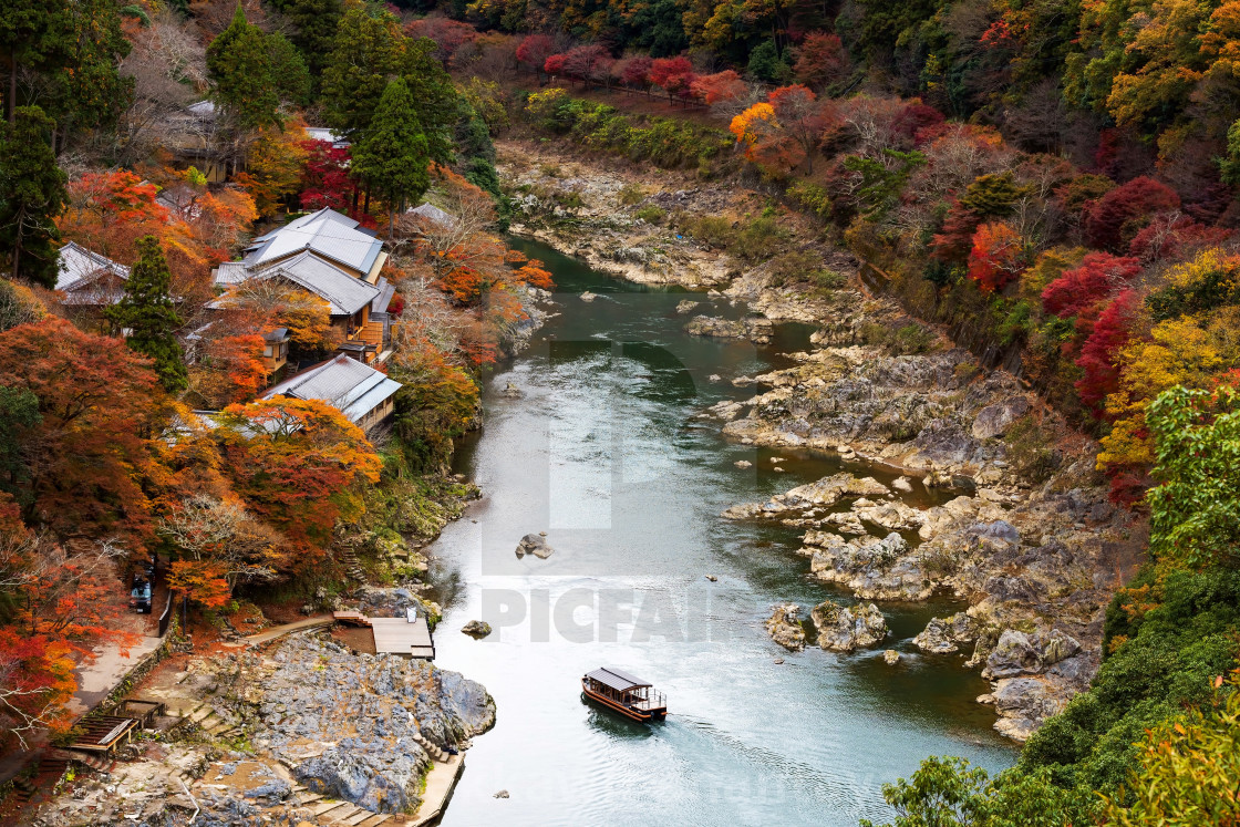 "Arashiyama view pointat autumn" stock image