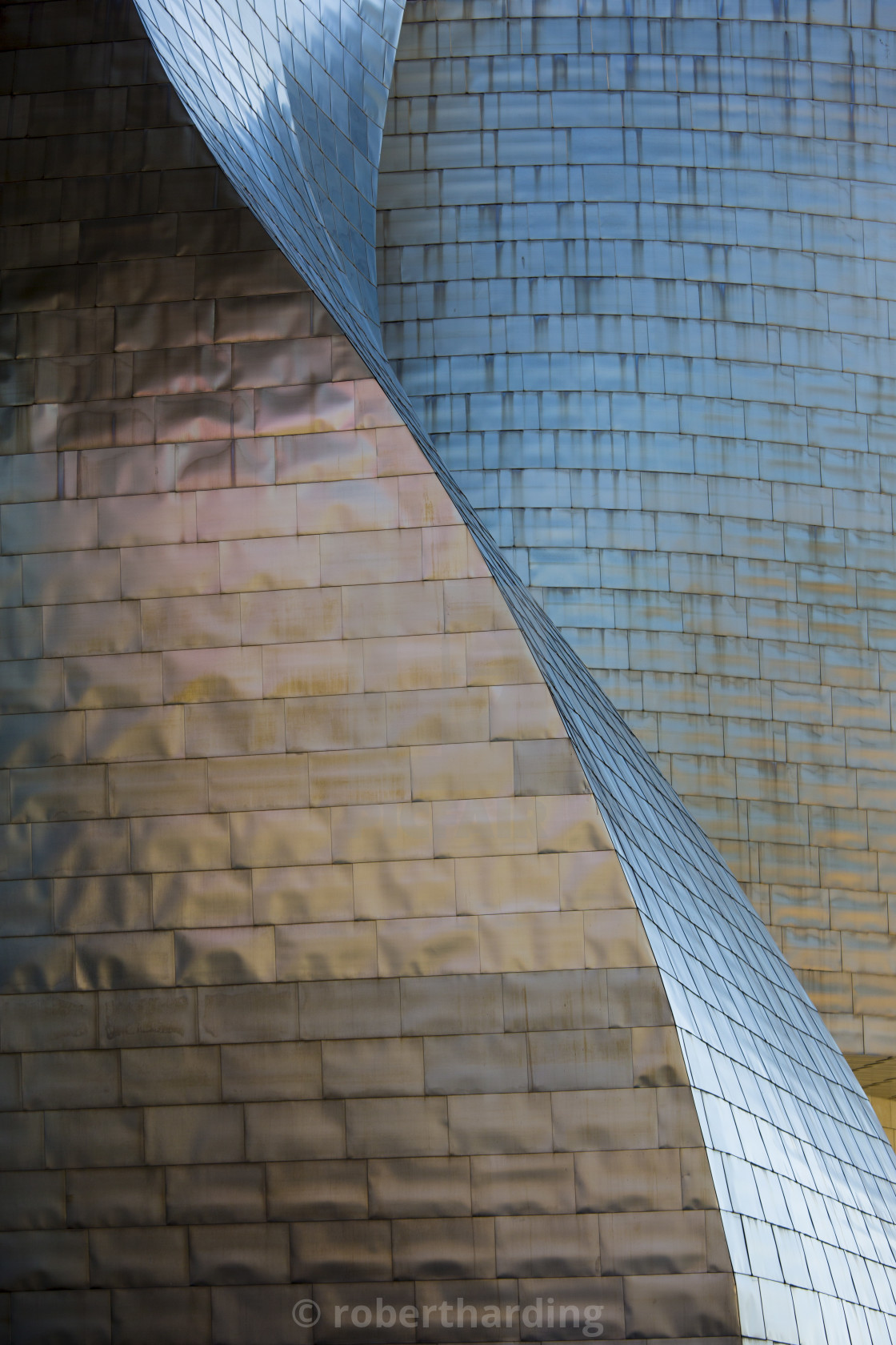 "Architect Frank Gehry's Guggenheim Museum futuristic architectural design in..." stock image