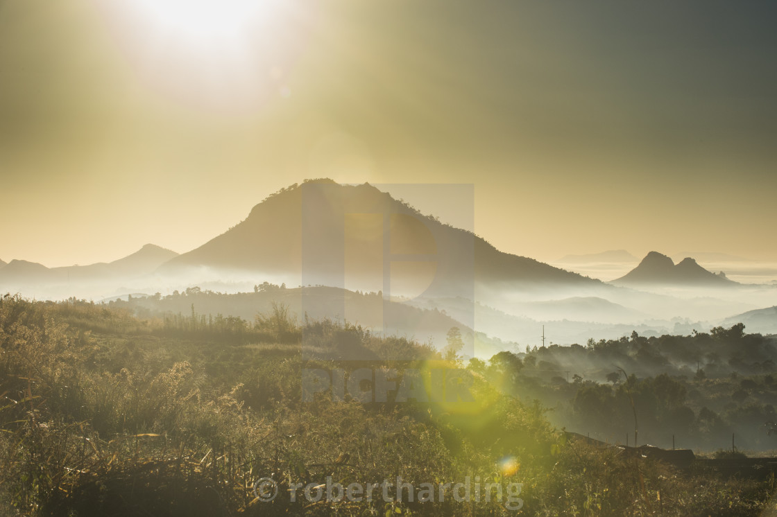 Sunrise And Fog Over The Mountains Surrounding Blantyre Malawi Africa License Download Or Print For 79 84 Photos Picfair