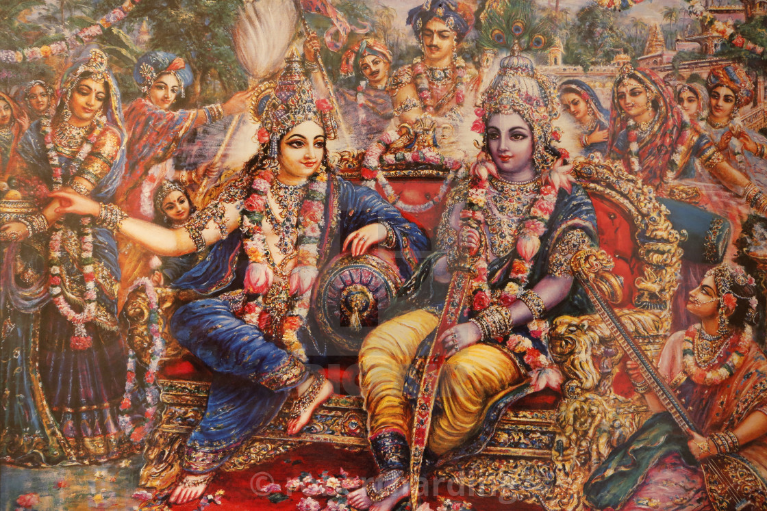 Picture Of Radha And Krishna Displayed In An Iskcon Temple