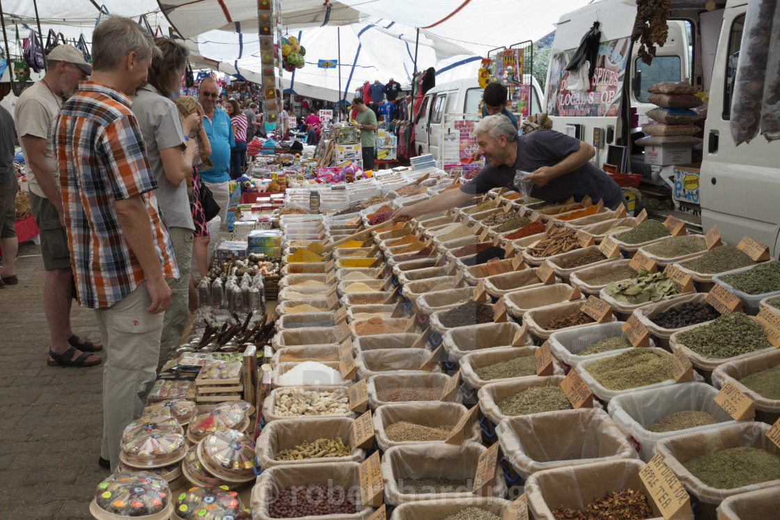 Shopping In The Traditional Spice Market Or Bazaar Antalya Old Town Stock Photo Alamy