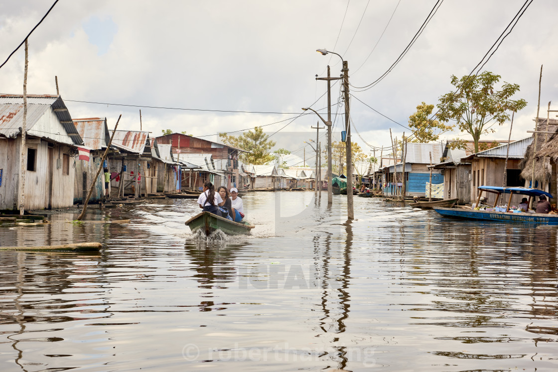 Wooden Houses In Flooded Area Of Belem Iquitos Peru A Poor District License Download Or Print For 79 84 Photos Picfair