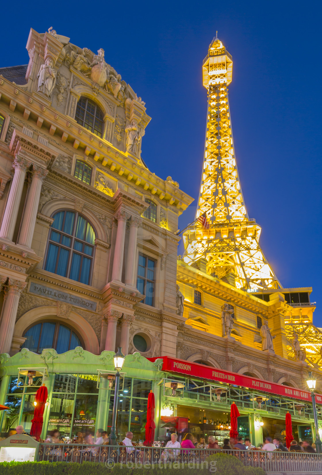 View of Eifel Tower of the Paris Hotel and Casino on 'The Strip' Las Vegas  - License, download or print for £49.50, Photos