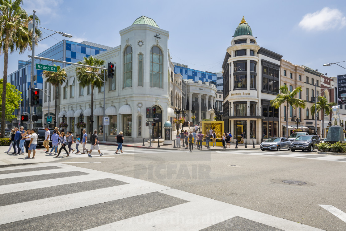 Rodeo Drive In Beverly Hills, Los Angeles, California Stock Photo