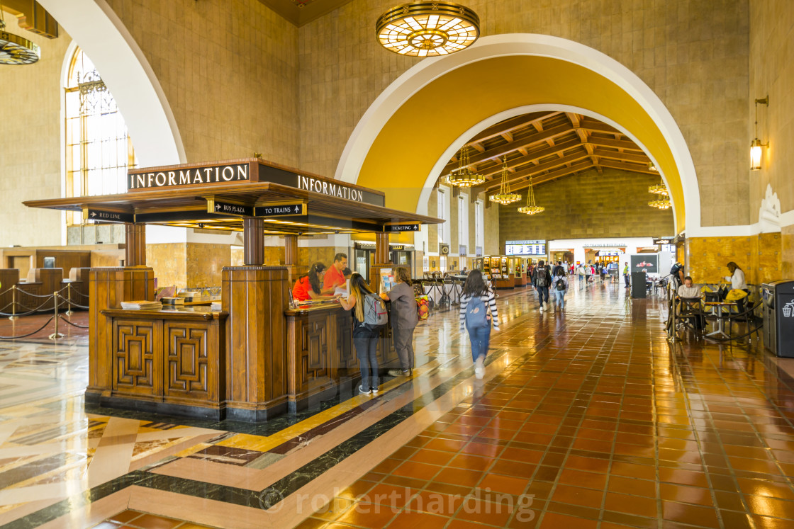 View Of Interior Of Union Station Los Angeles California