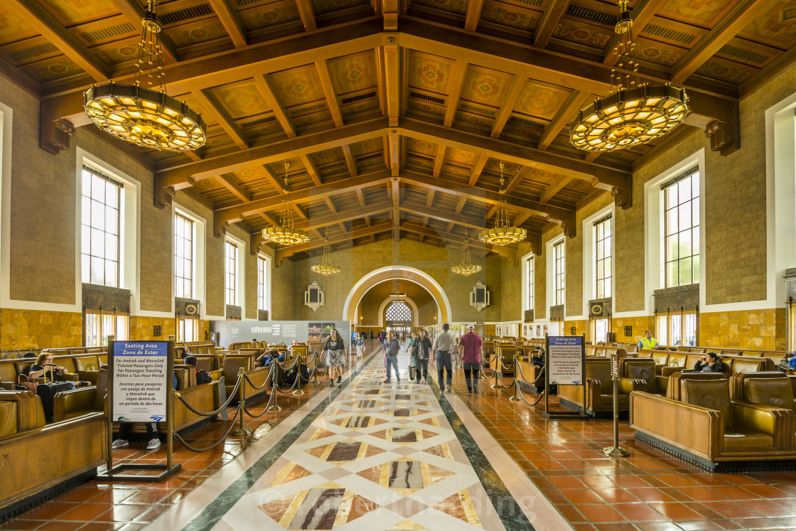 View Of Interior Of Union Station Los Angeles California