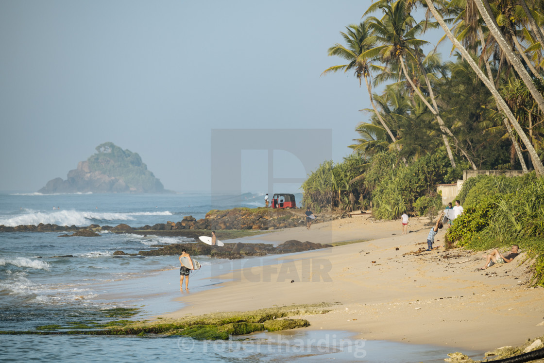 Surfing Weligama Bay South Coast Sri Lanka Asia