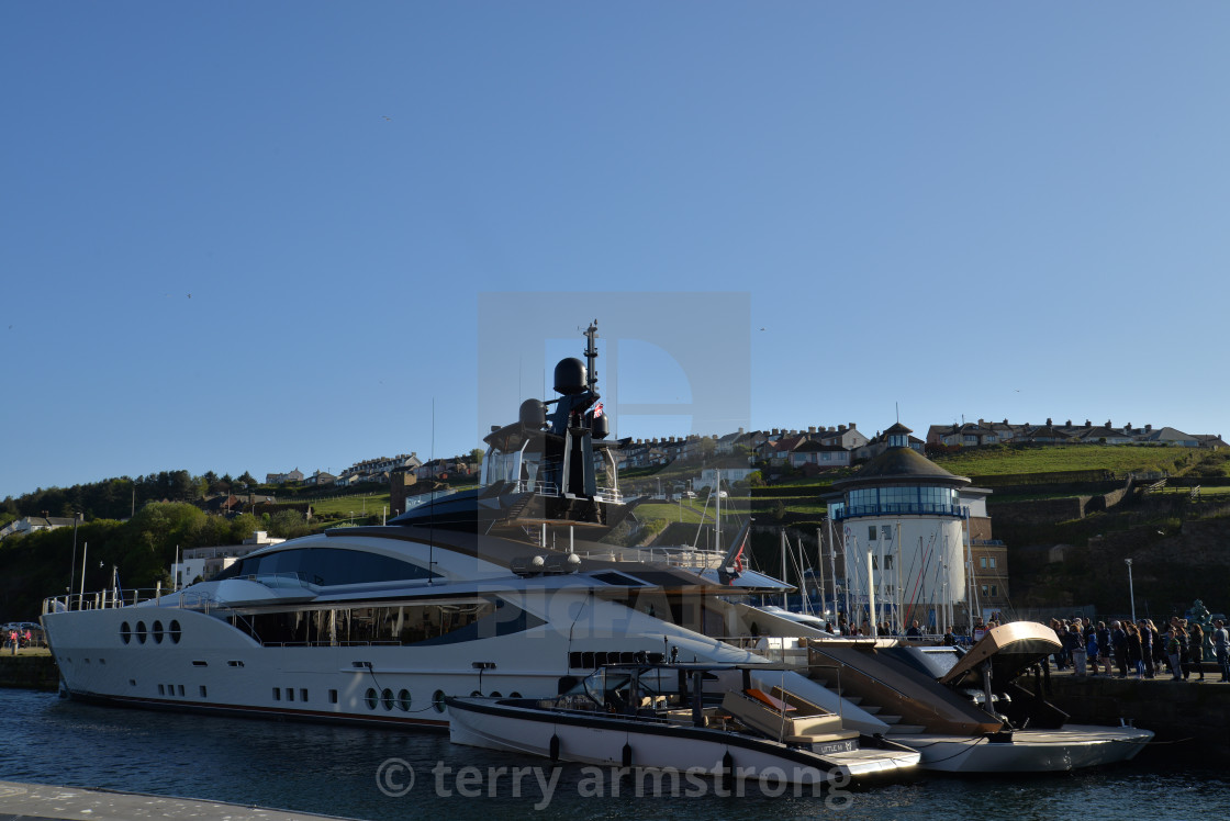 "the russian owned superyacht lady m" stock image