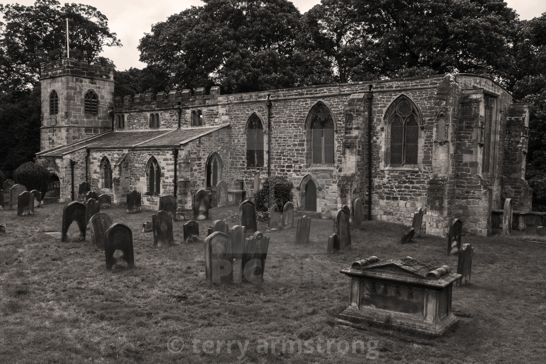 "st peters church croft on tees" stock image