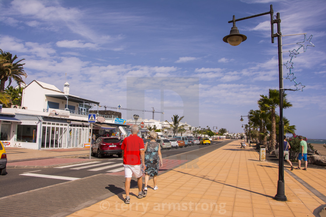 "The seafront at los pocillos lanzarote" stock image