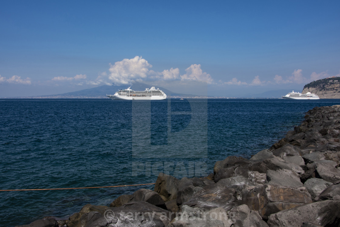 "mount vesuvius from sorrento" stock image