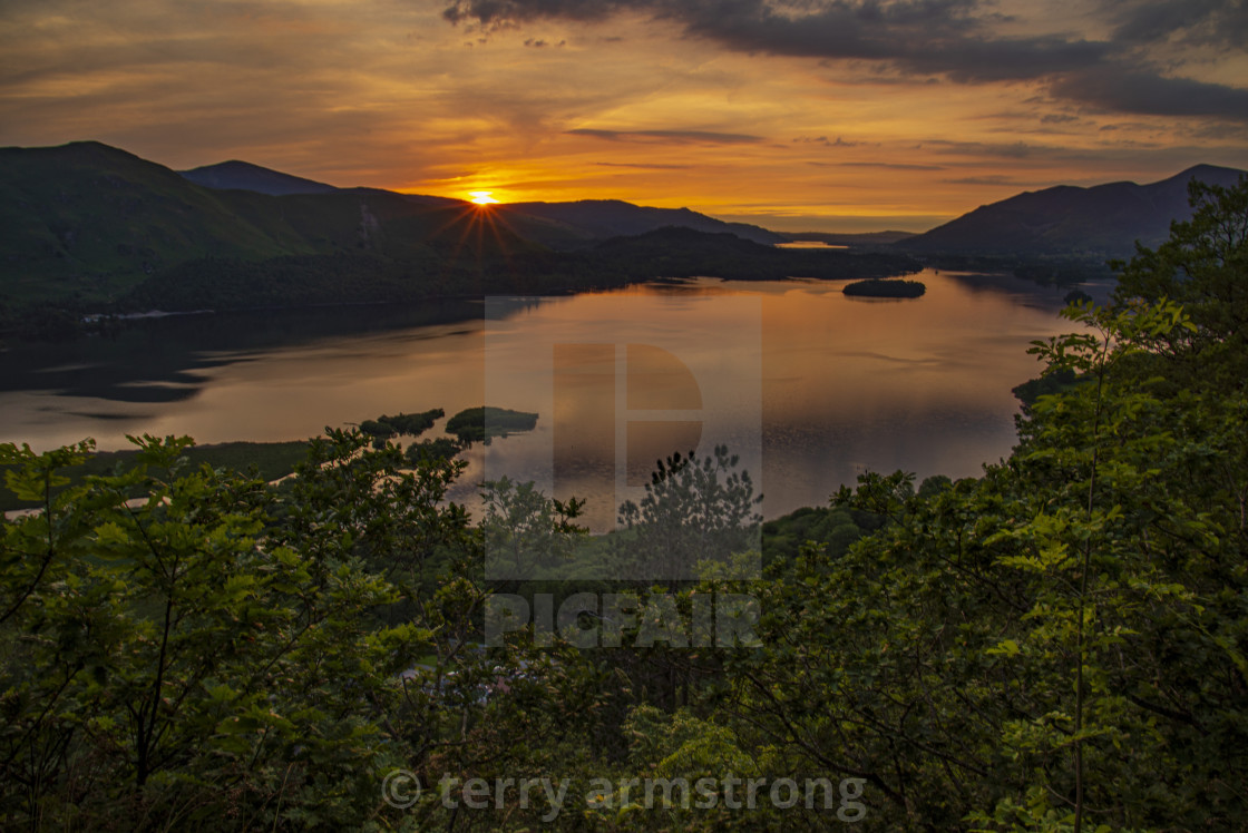 "derwentwater sunset" stock image