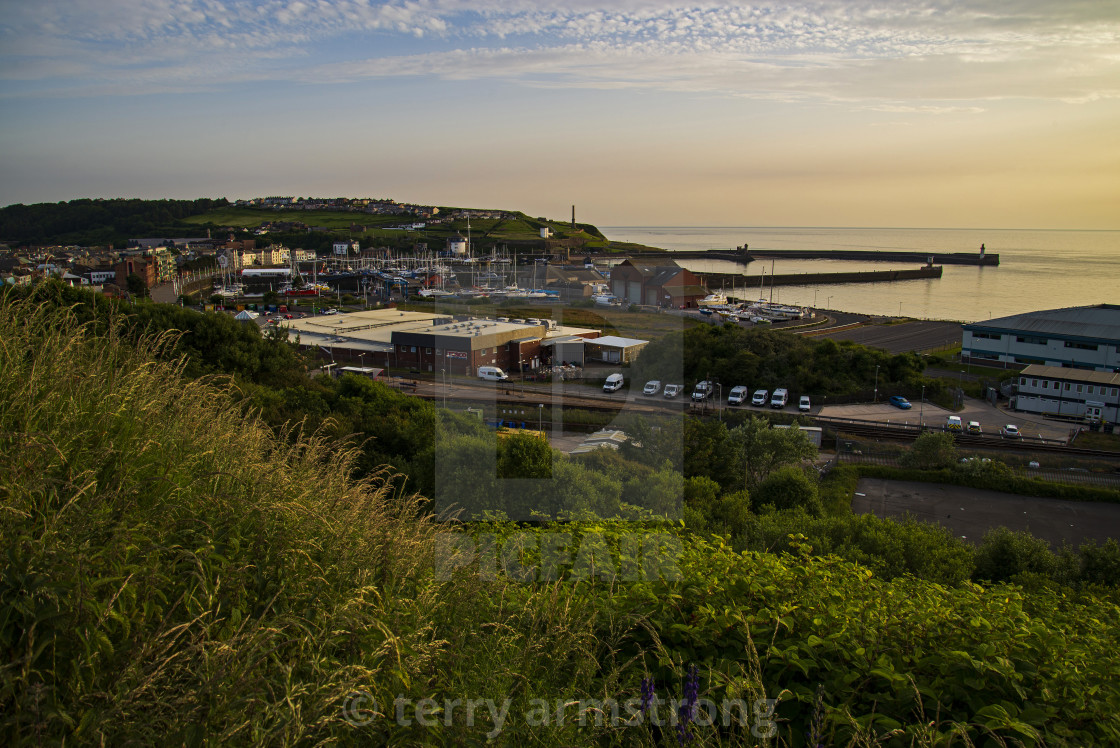 "whitehaven west cumbria,sunset" stock image