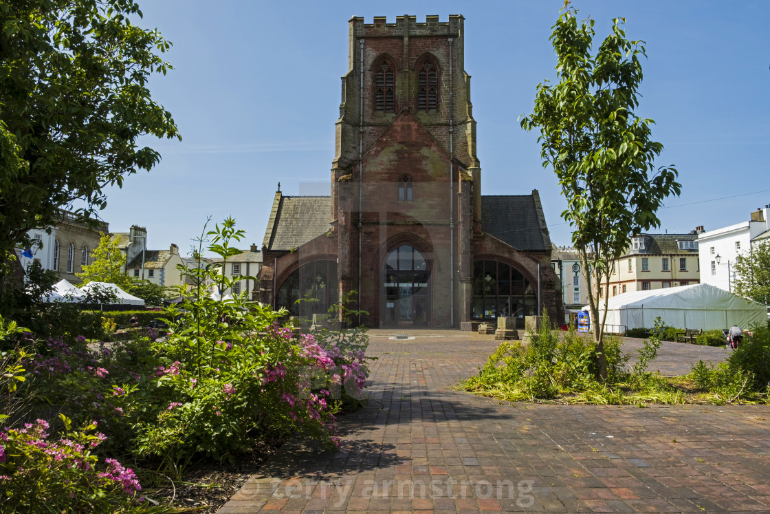 "st nicholas church whitehaven cumbria" stock image