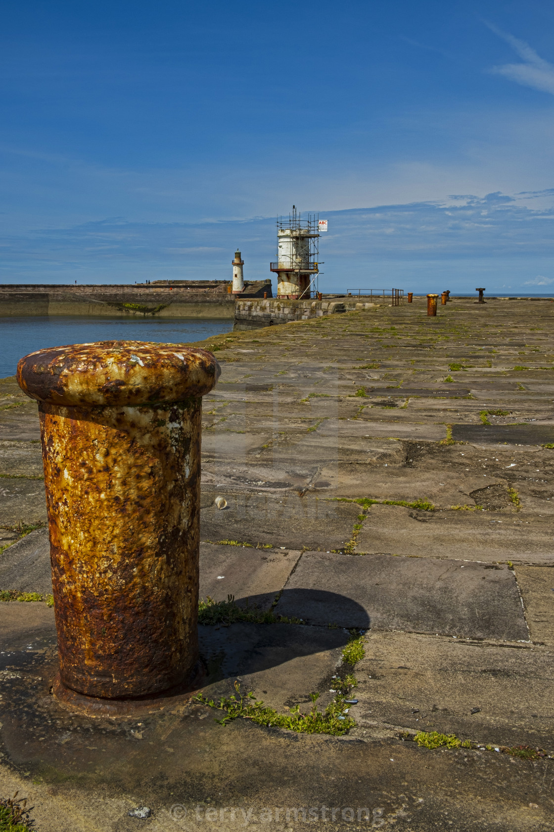 "whitehaven harbour and lighthouse" stock image