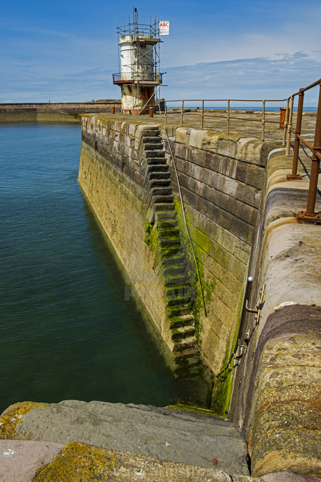 "whitehaven harbour lighthouse" stock image