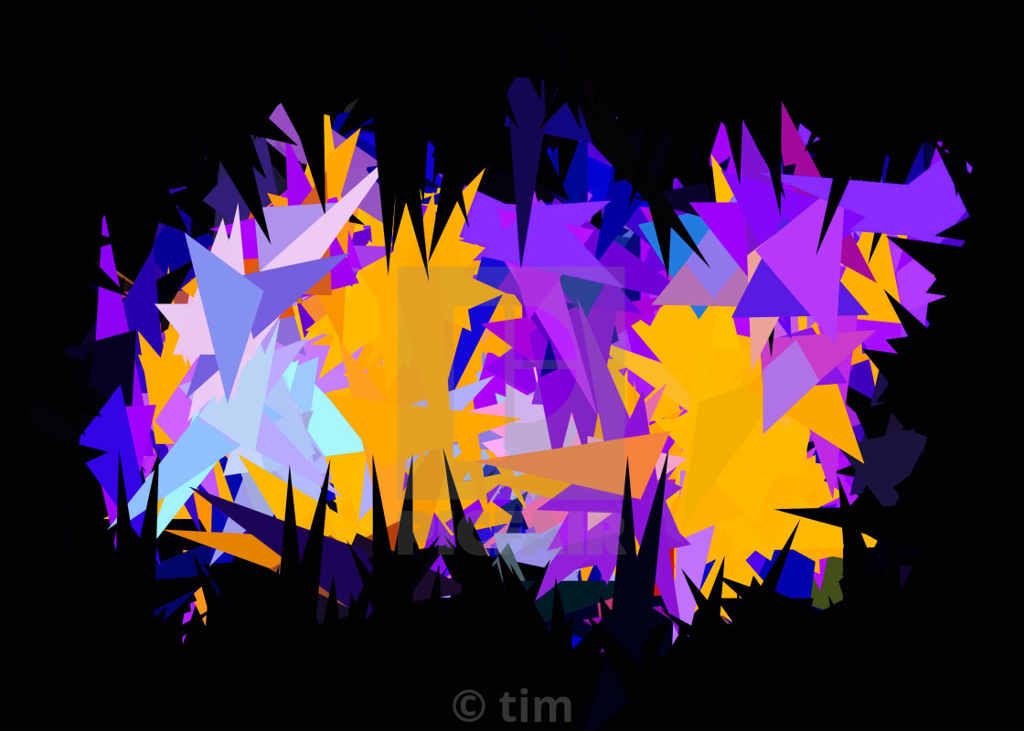 Geometric Triangle Pattern Abstract In Purple Yellow Blue With Black Background License Download Or Print For 31 00 Photos Picfair