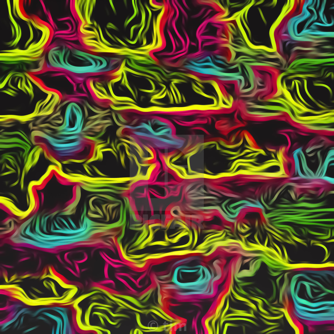 Psychedelic Painting Texture Abstract Background In Pink Blue