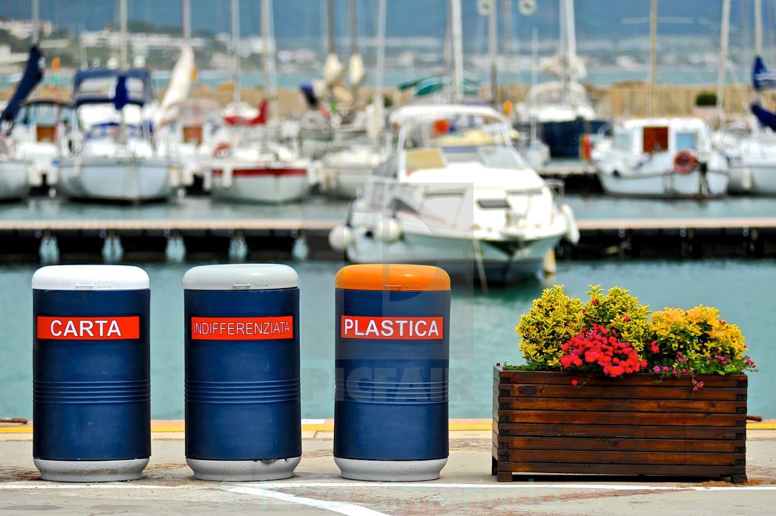 "Raccolta rifiuti porto S. Marinella" by turzo almerindo - $2.99 "Raccolta rifiuti porto S. Marinella" stock image