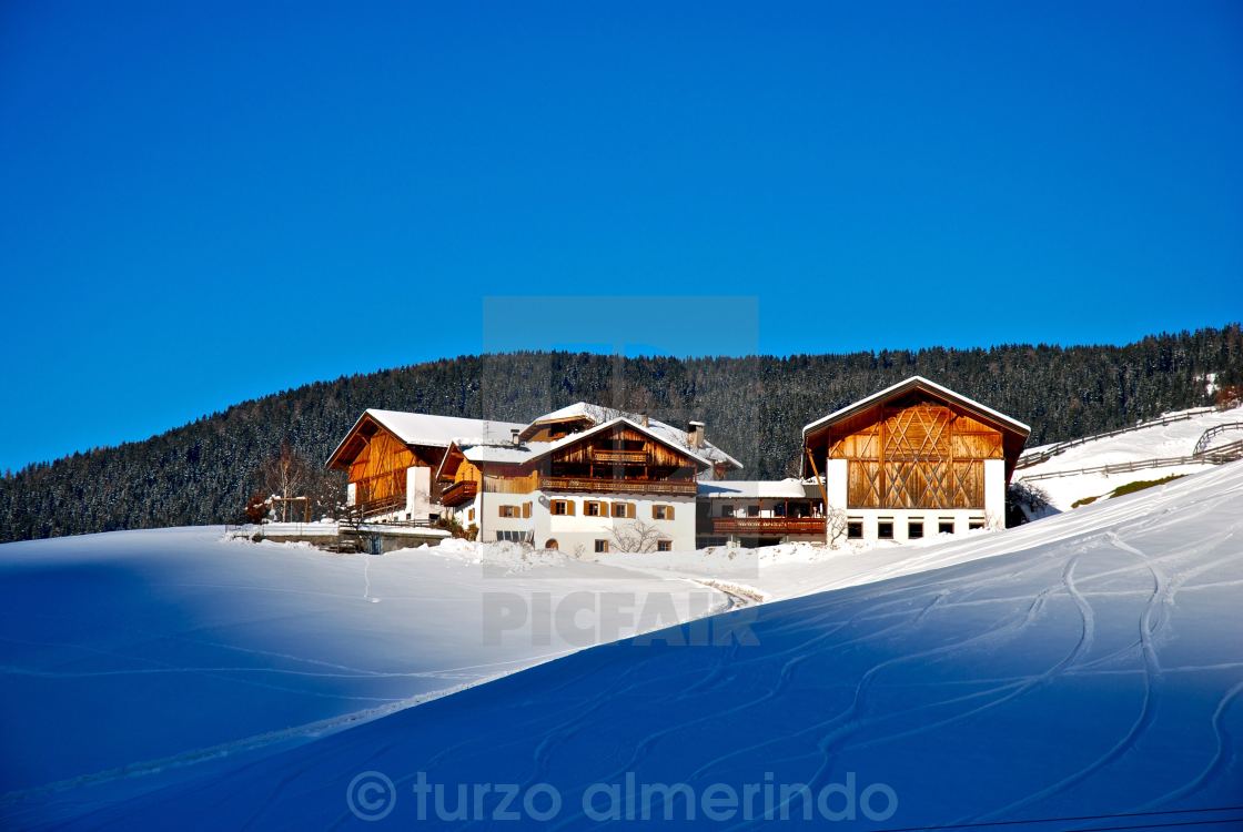 "Maso in Val di Funes sotto la neve" by turzo almerindo - $3.06 "Maso in Val di Funes sotto la neve" stock image