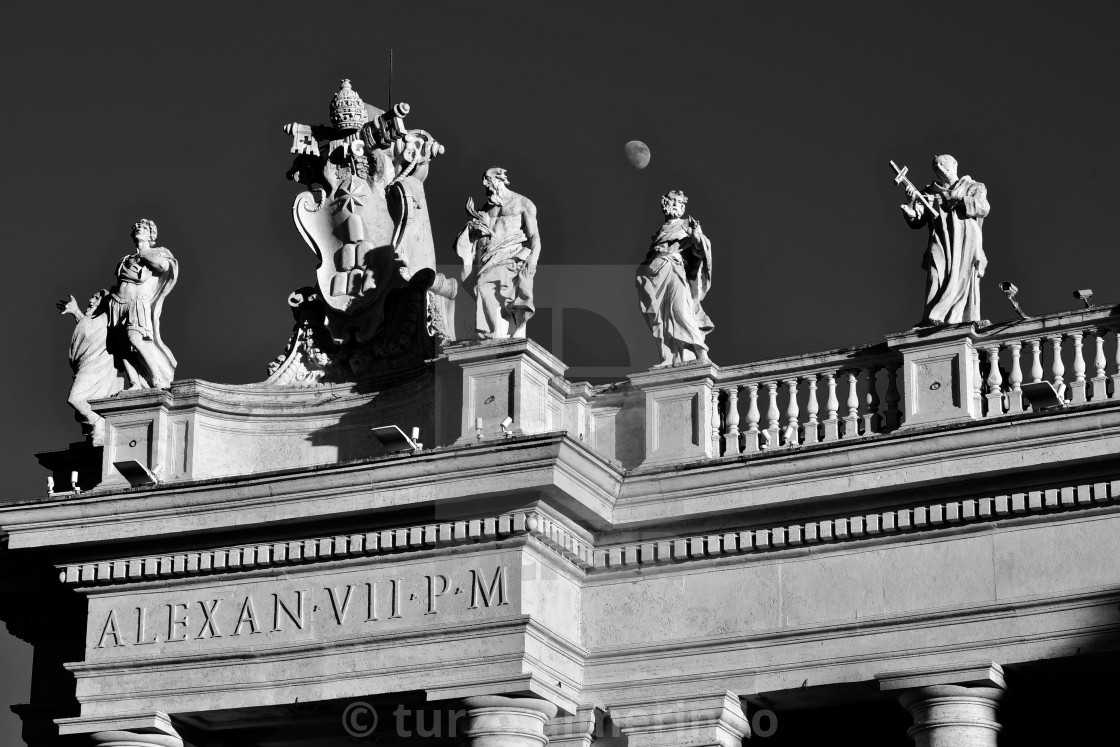 "The moon appears among the statues" by turzo almerindo - $15.31 "The moon appears among the statues" stock image