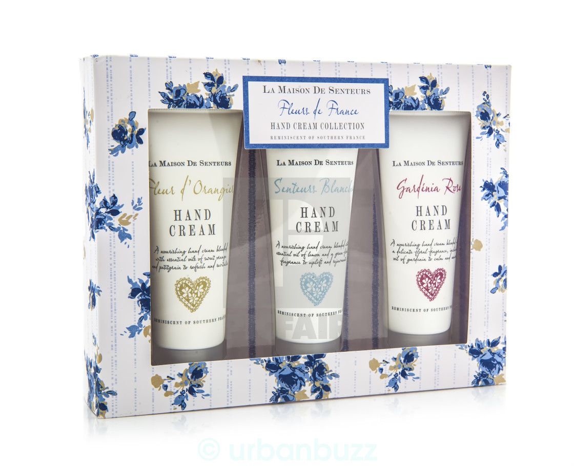 La Maison De Senteurs box set on Hand Cream on a white background -  License, download or print for £3.72 | Photos | Picfair