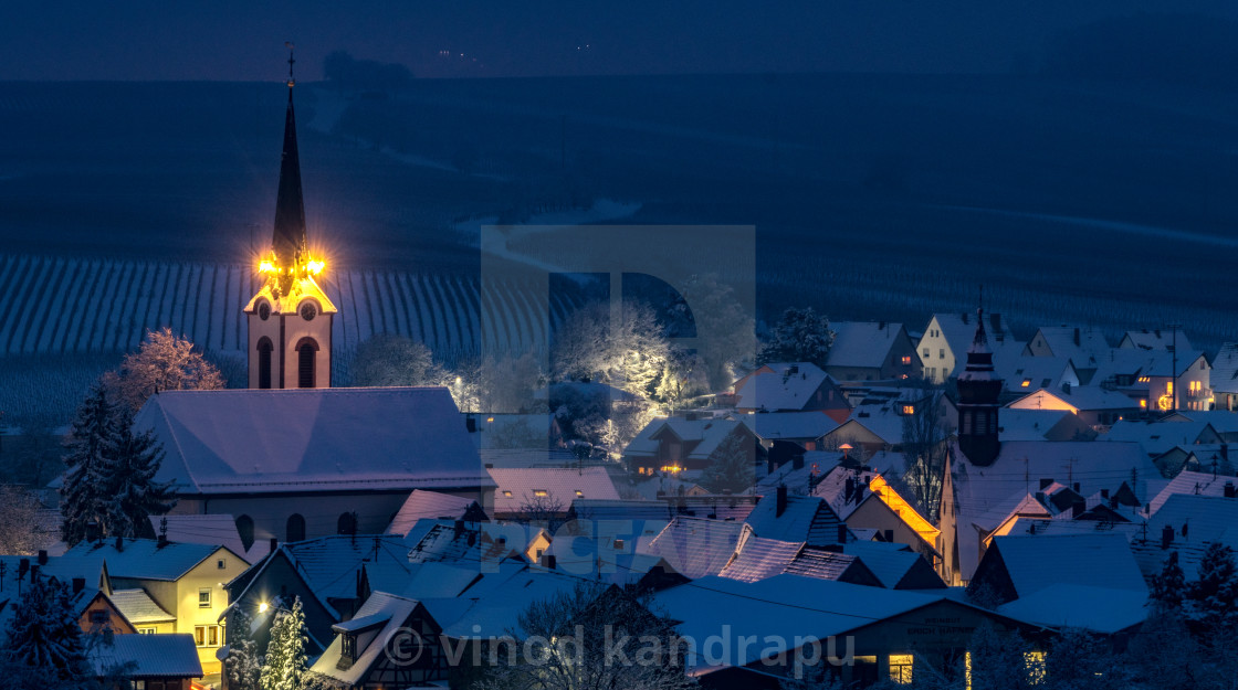 "Winter night view" by vinod kandrapu - $21.43 "Winter night view" stock image