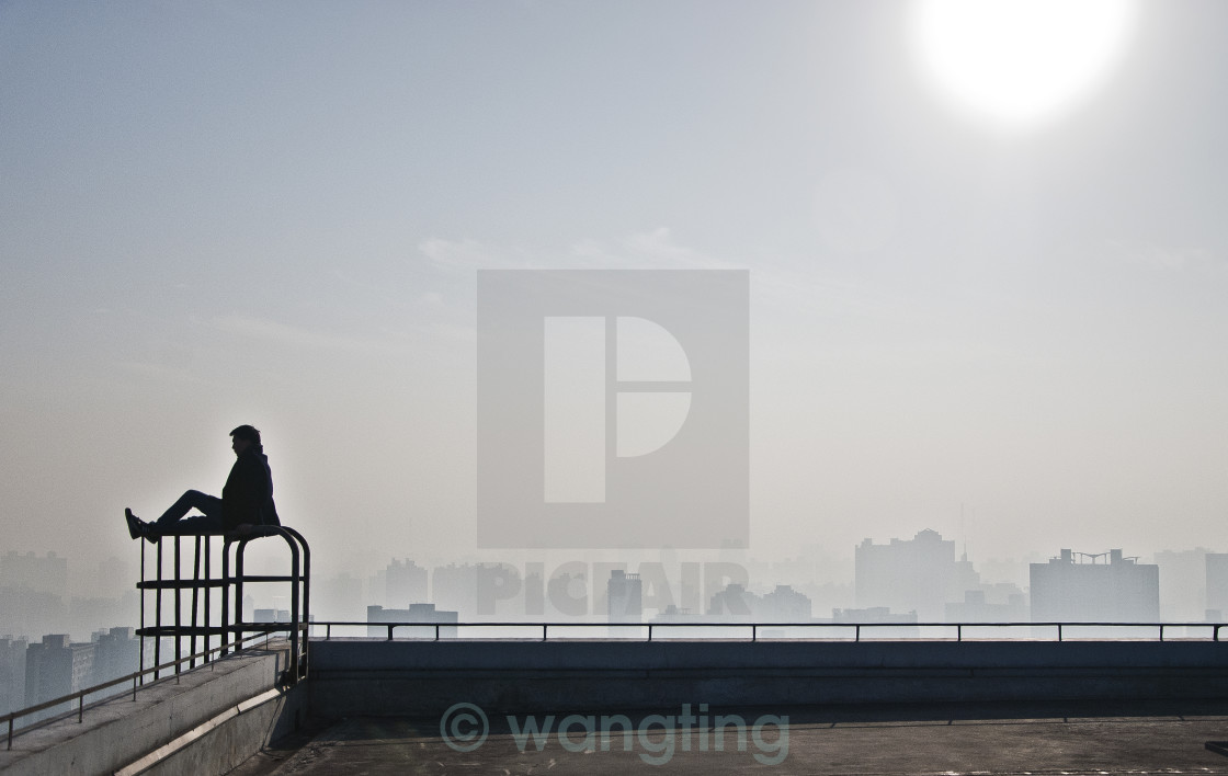 "top of the city" stock image