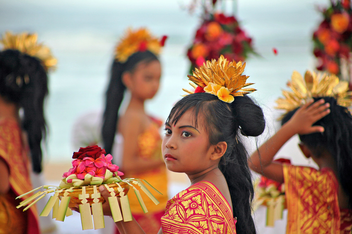 "Balinese Girl With Offering" stock image