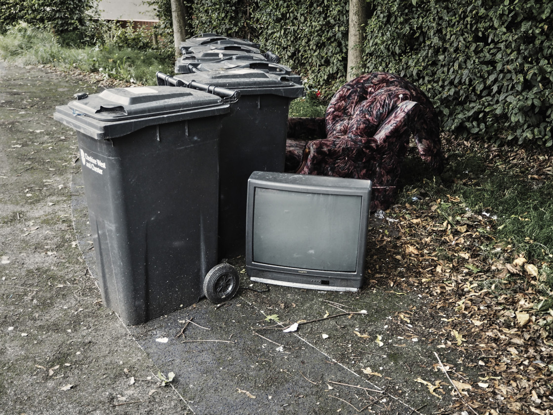 "The bins proved to be a bit small" stock image