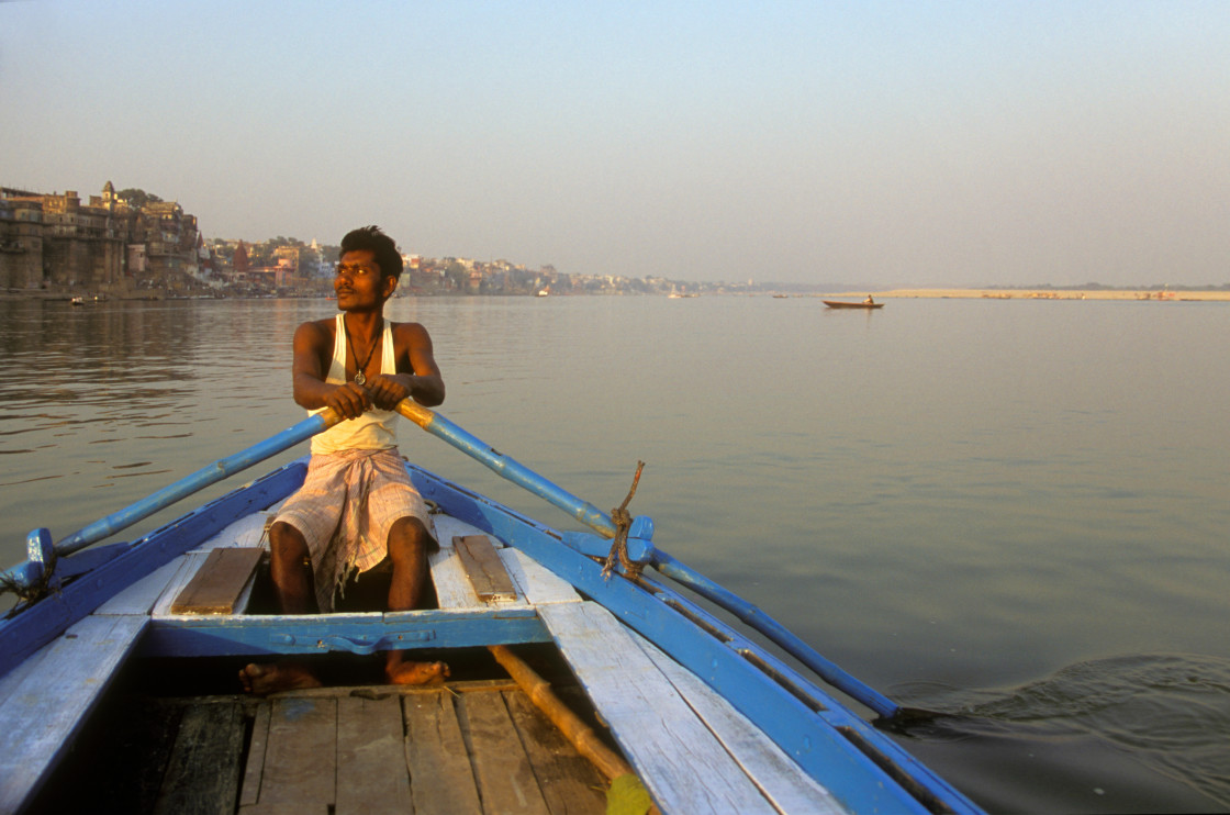 "Boatman on Ganges-69948" stock image