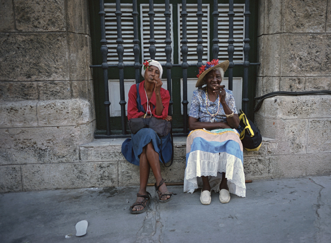 "Cuban women with cigars, Havana" stock image