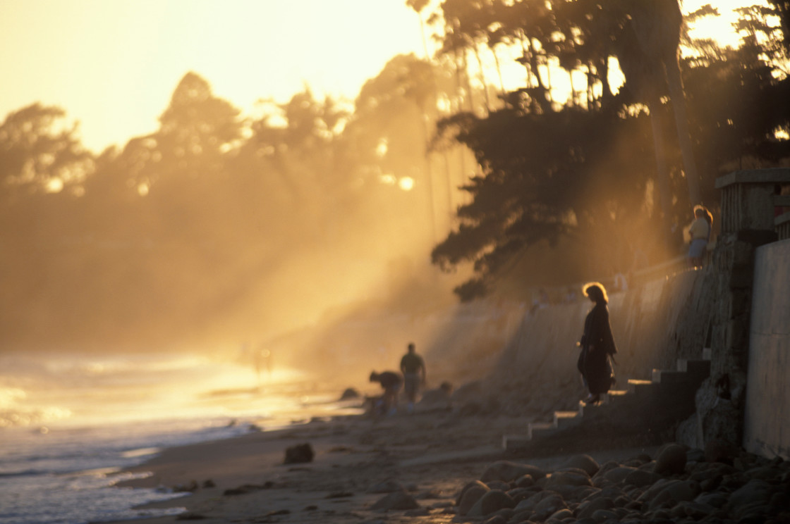 "Morning light on Beach, California" stock image