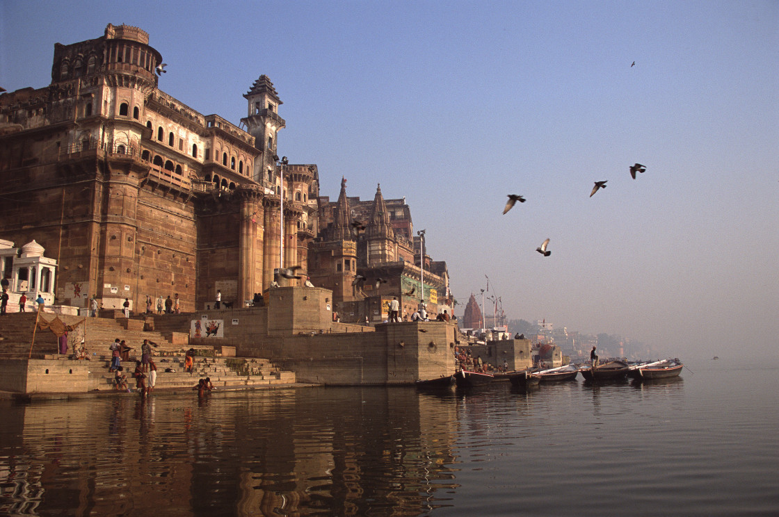 "Varanasi on the ganges" stock image