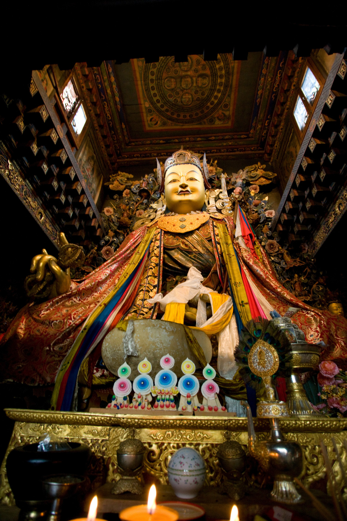 "Giant Guru Rinpoche statue, Mongar Dzong, Bhutan Bhutan" stock image