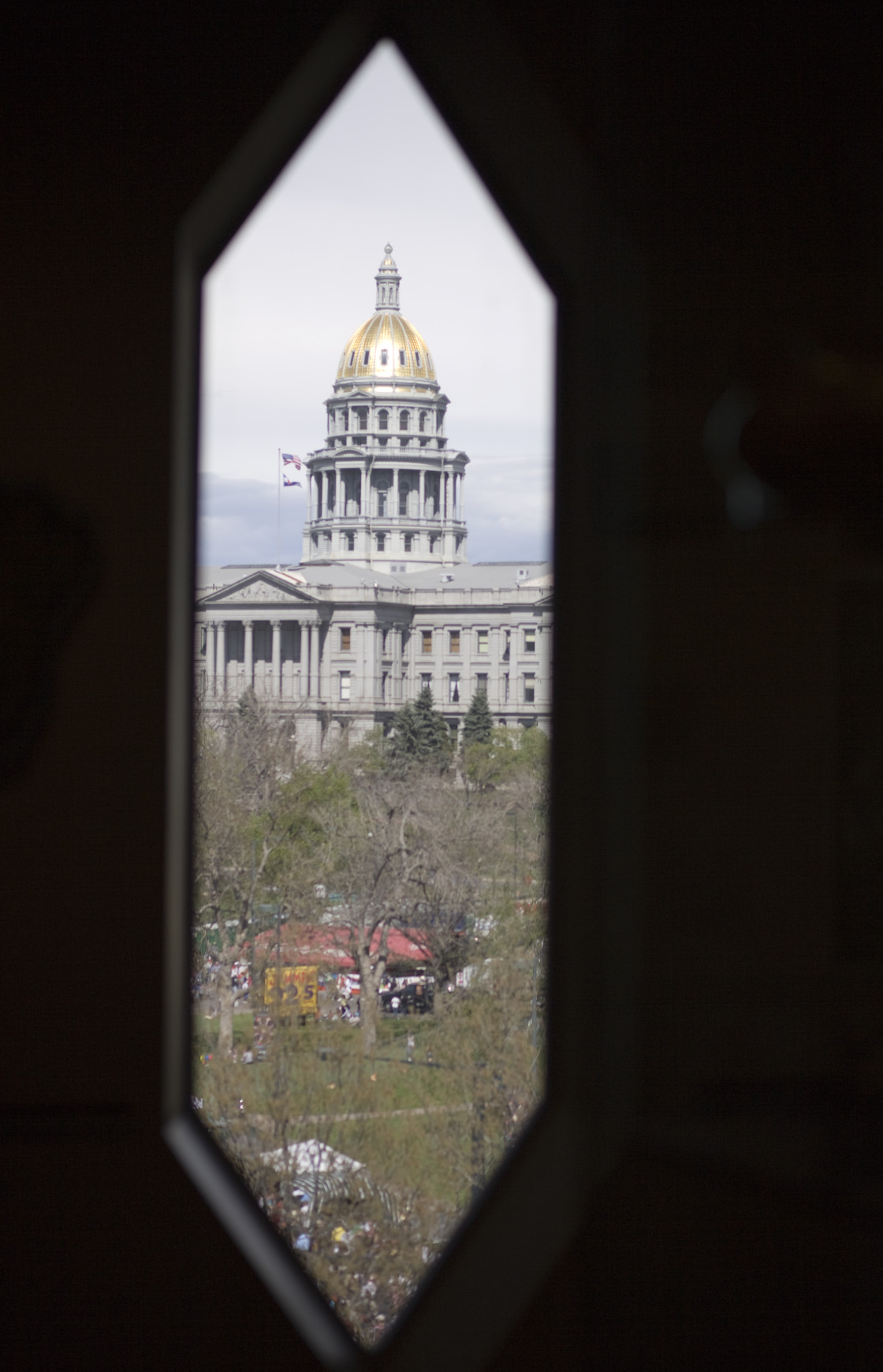 "View of Capital building from Denver Art Museum" stock image