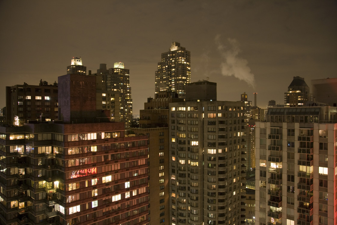 "New York at night" stock image