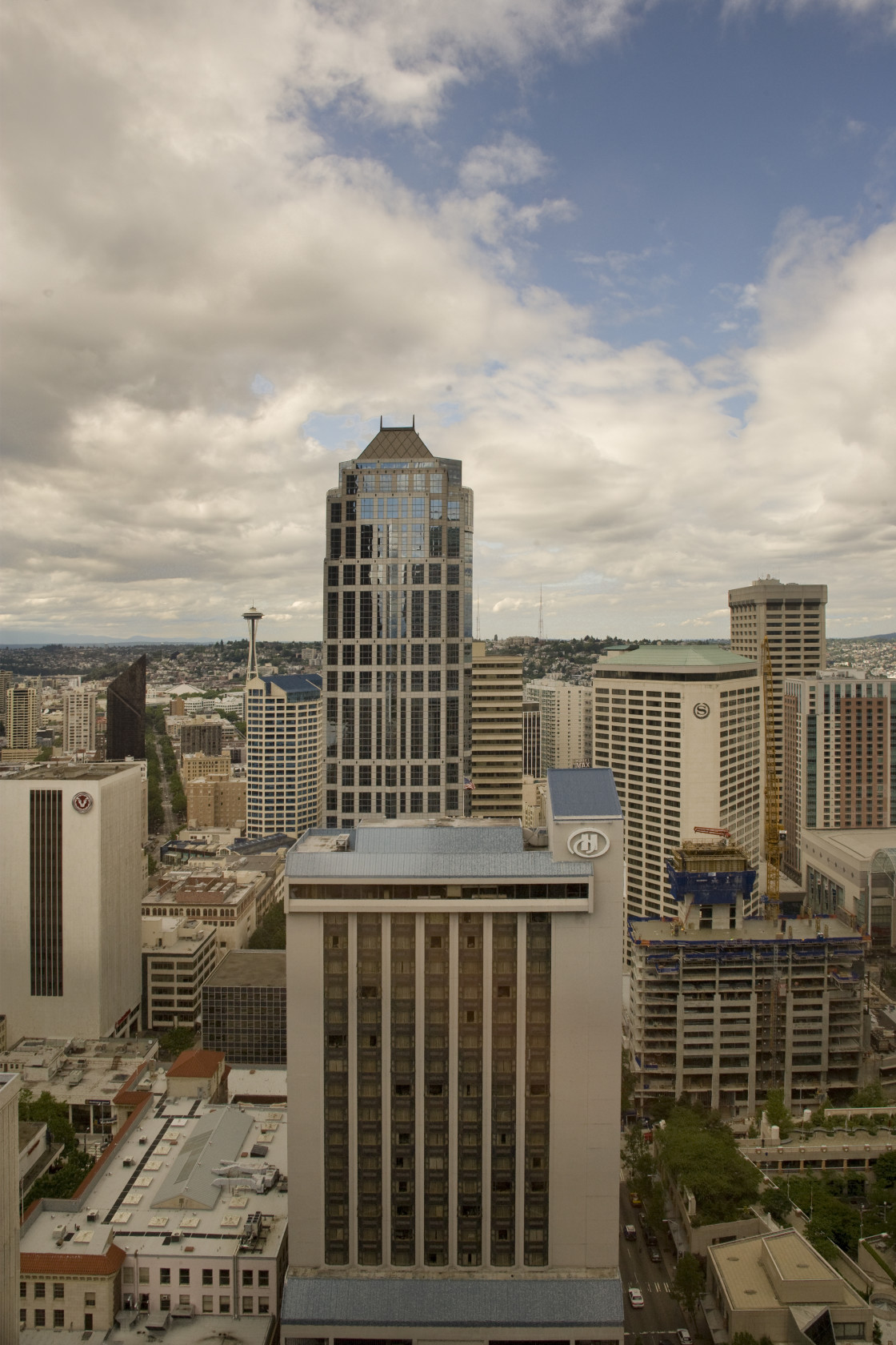 "view of Seattle skyscrapers" stock image