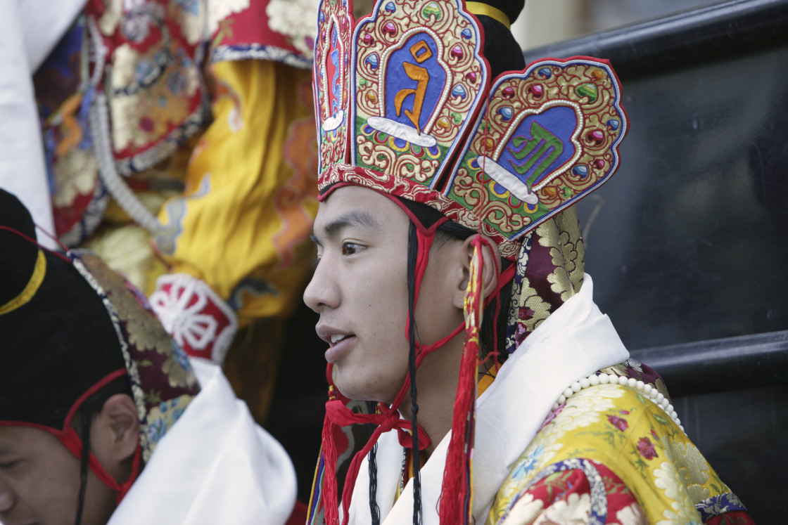 "Buddhist teacher, Bhutan" stock image