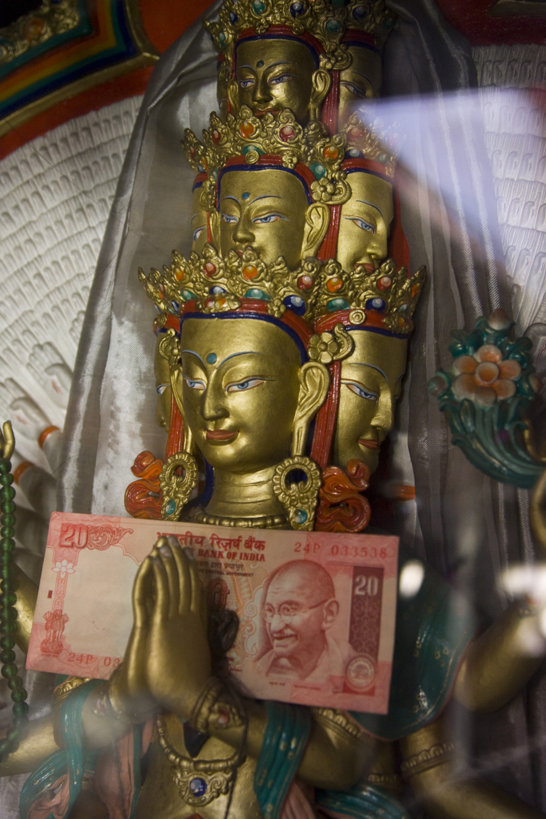 "Head of Avalokitesvara, statue, Ladakh" stock image