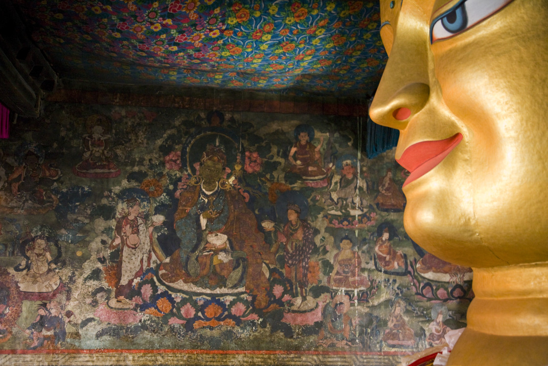 "Maitreya statue, Ladakh" stock image