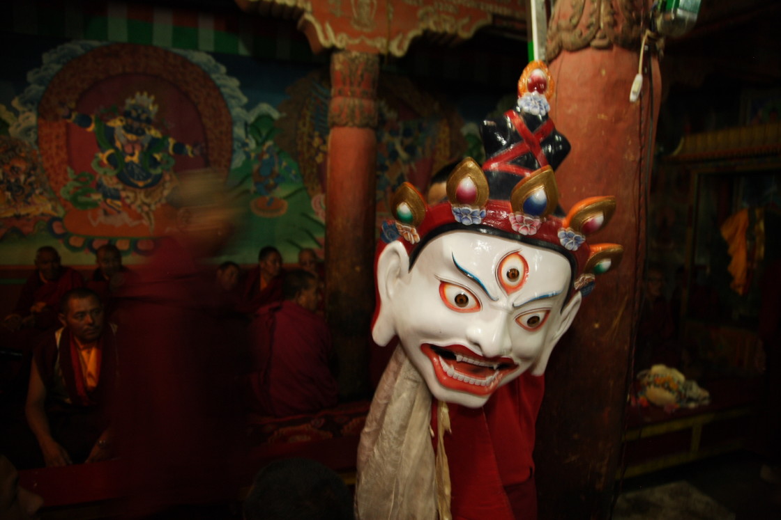 "Masked monk, Hemis Festival, Ladakh" stock image