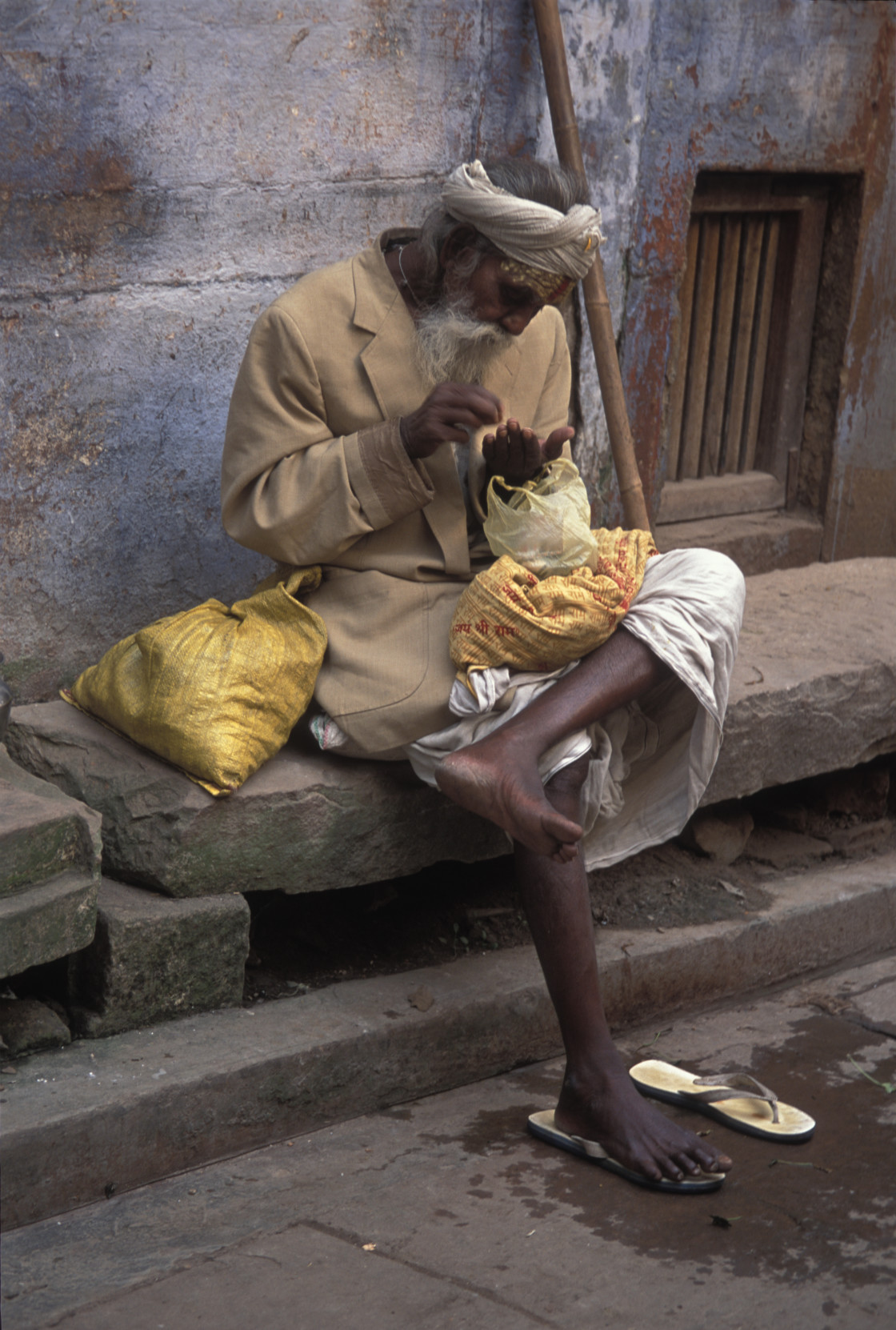 "India Holy Man, Varanasi, India" stock image