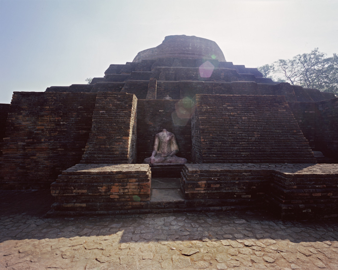 "Headless Buddha Statue,Kesariya Stupa Kesayria, India" stock image