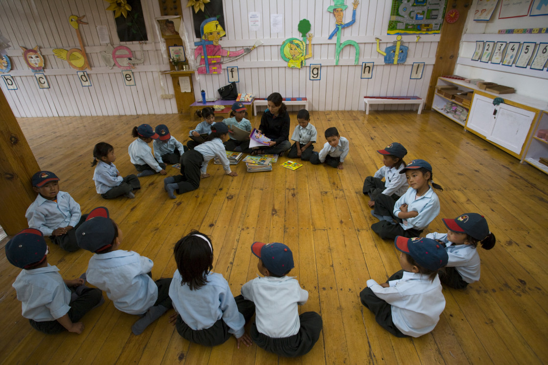 "School children, Ladakh, India" stock image