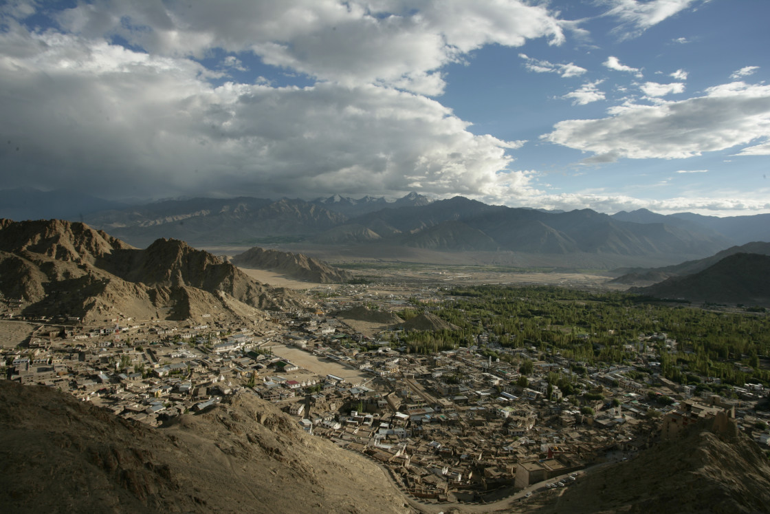 "view from Leh Palace, Ladakh, India" stock image