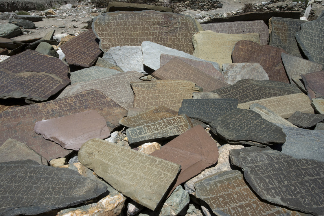 "Mani Mantras, India" stock image