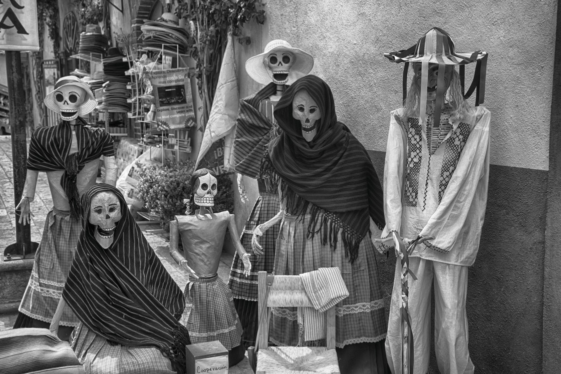 "Dia de los Muertos figures, Oaxaca, Mexico" stock image