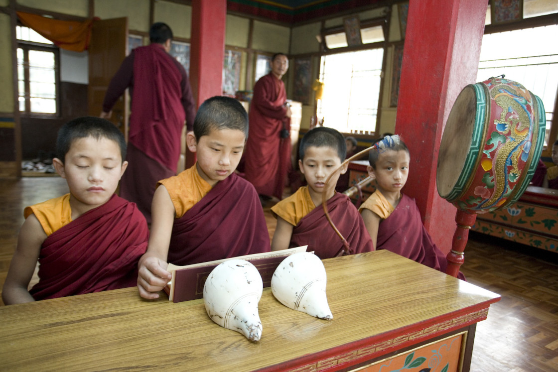 "Young monks, Ladakh, India" stock image