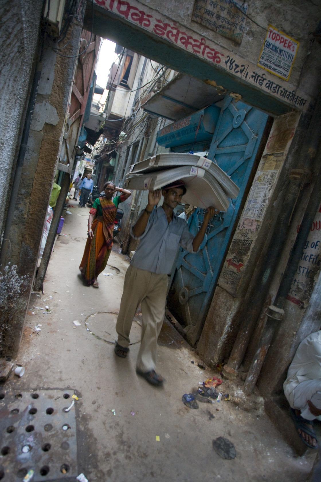 "Paper carrier, Old Delhi, India_G3T7362" stock image